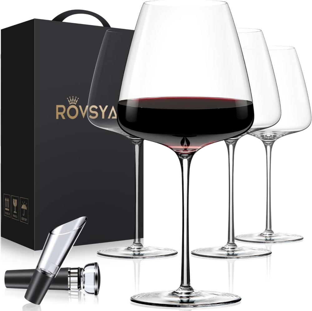 aooe red wine glasses - elegant crystal glasses