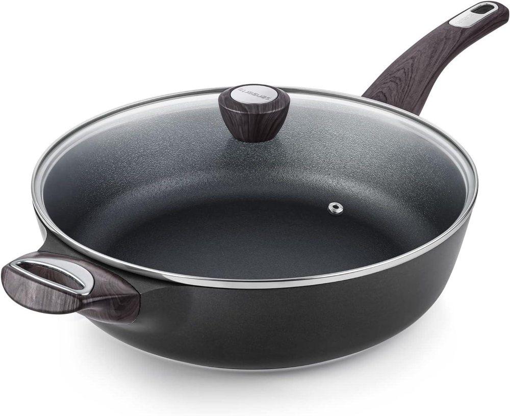 sensarte 12inch nonstick deep frying pan - suitable for all stoves