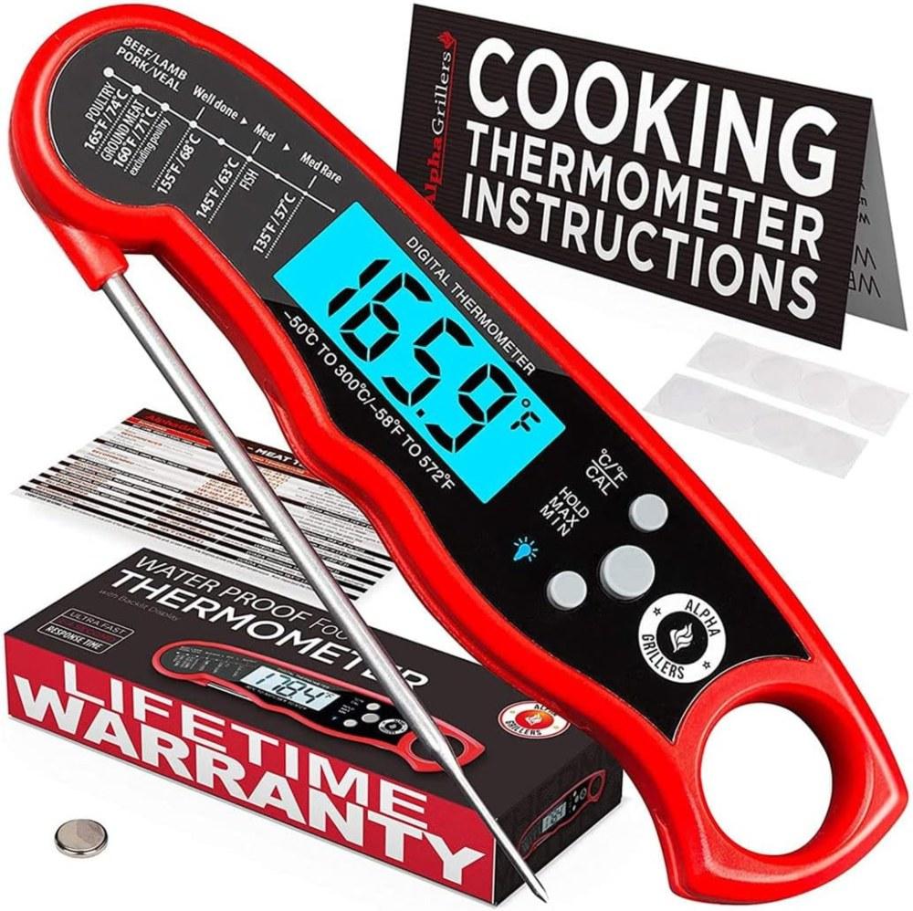 alpha grillers instant read meat thermometer - water resistant, best kitchen utensils and gadgets