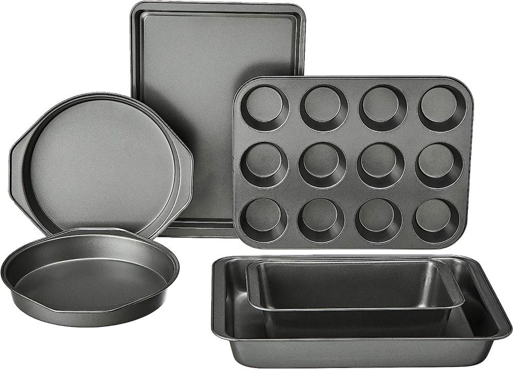 amazon basics carbon steel oven bakeware set - oven-safe