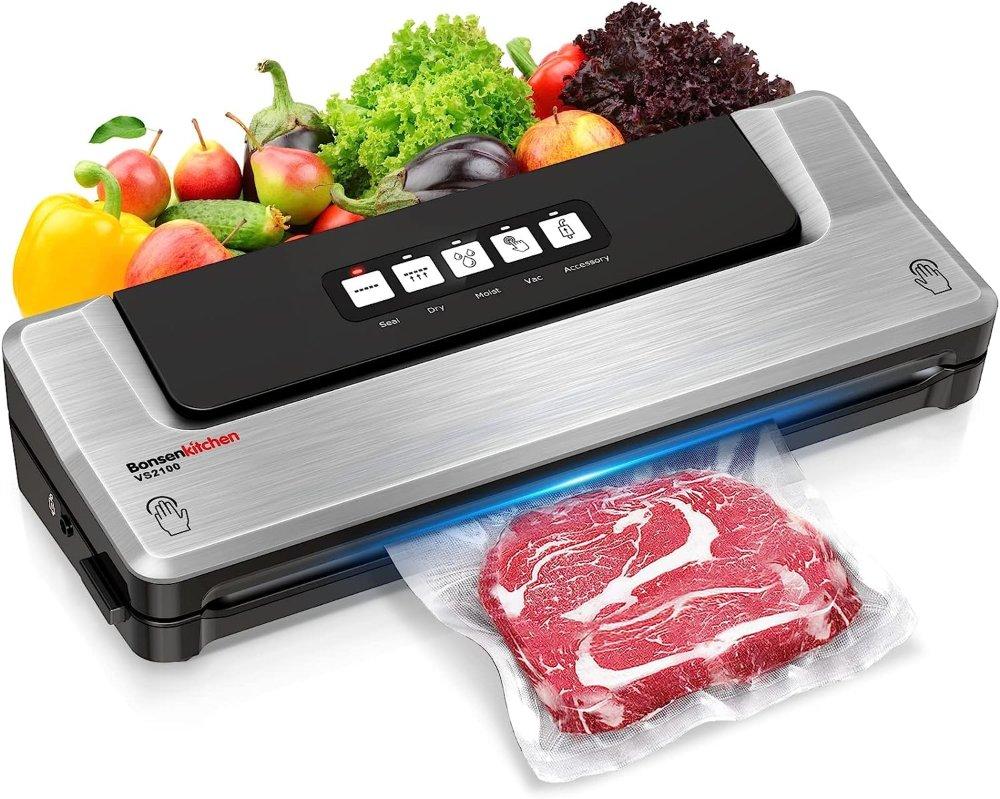 bonsenkitchen dry/moist vacuum sealer machine - keeps food fresh