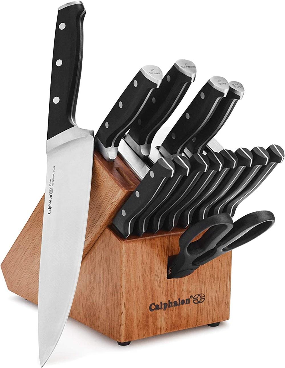 calphalon kitchen knife set - self sharpening block