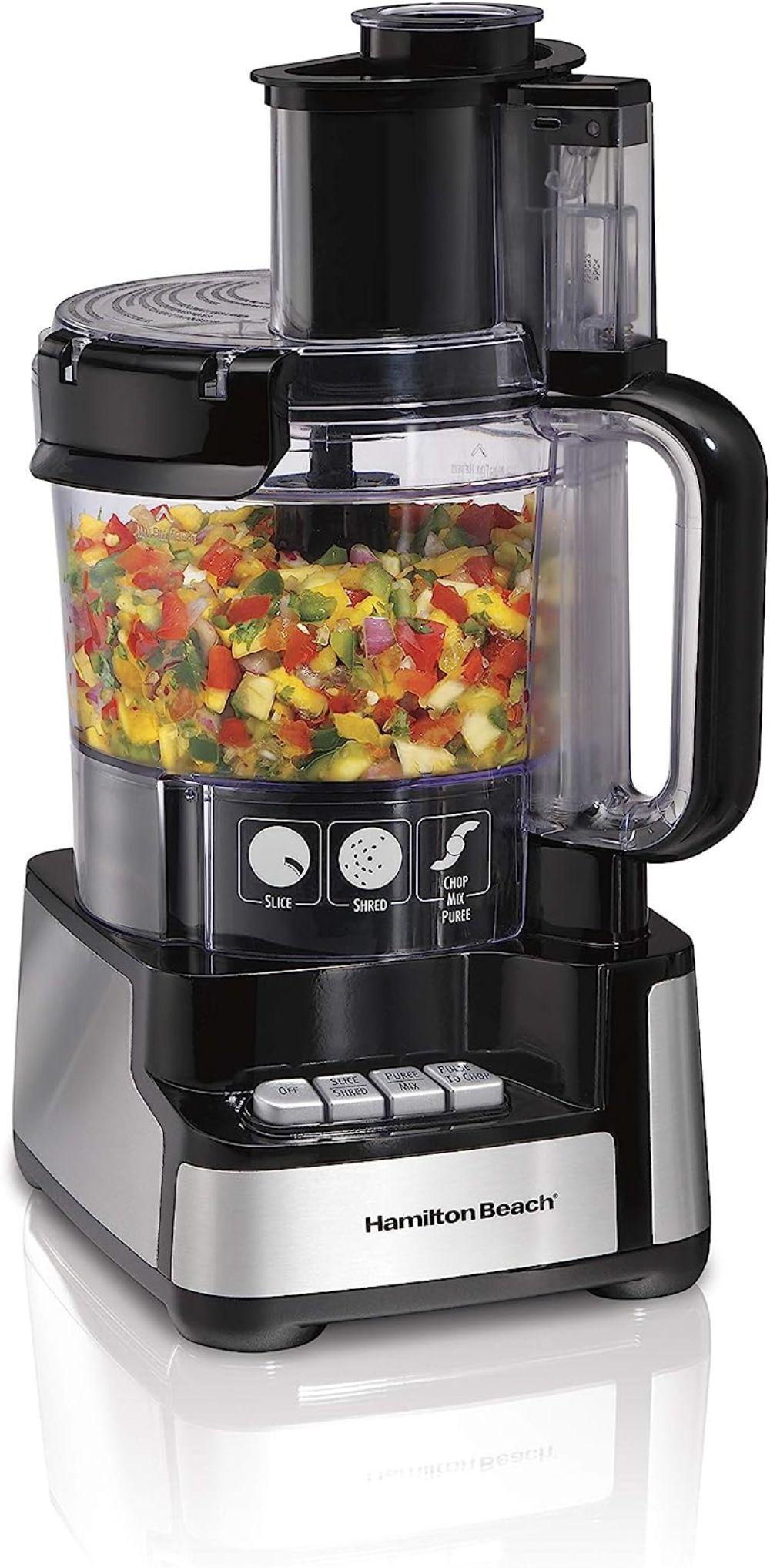 hamilton beach stack & snap food processor - large feed chute