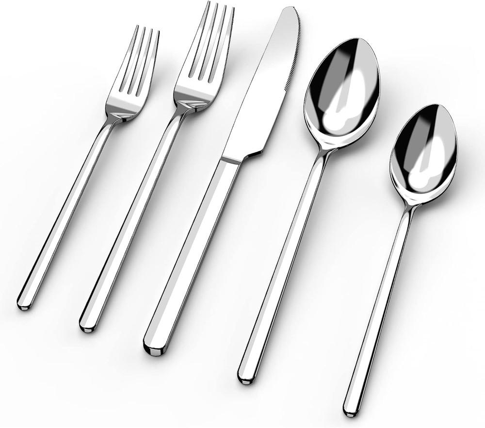 kingstone silverware set - smooth & sturdy