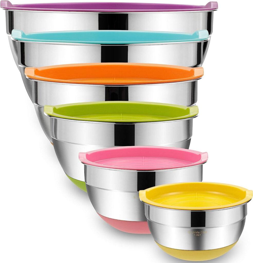 umite chef mixing bowls with airtight lid - silicone bases