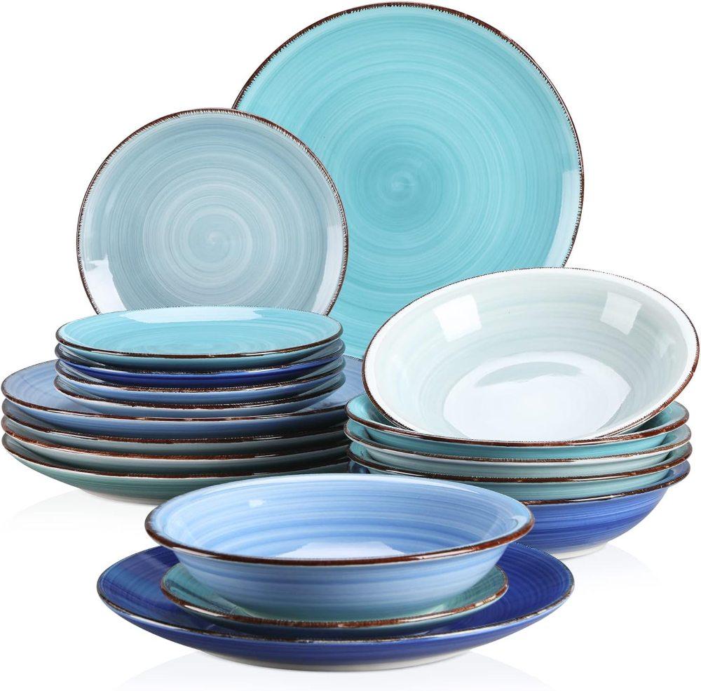 vancasso stoneware dinnerware set - handpainted spirals