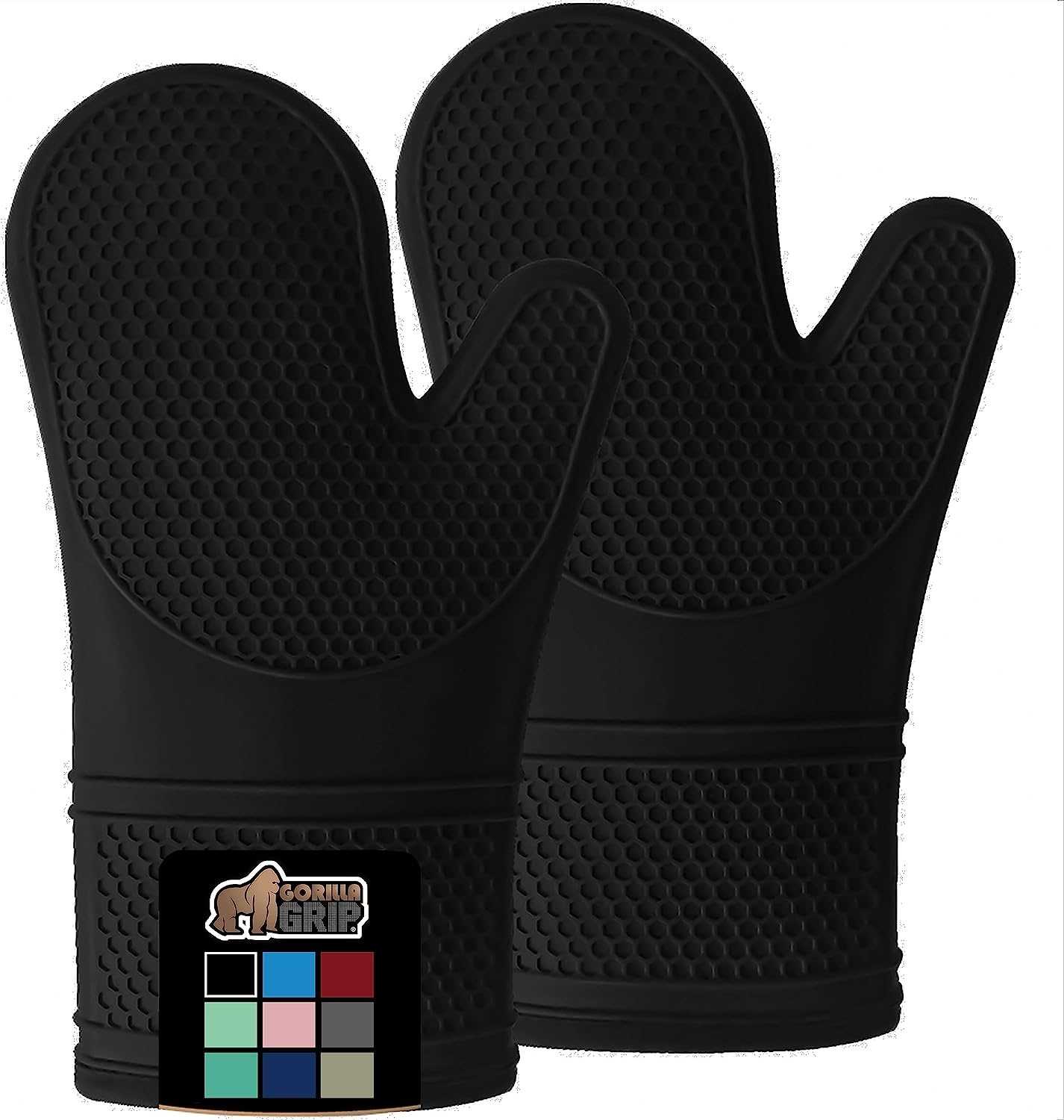 Gorilla Grip Heat and Slip Resistant Silicone Oven Mitts Set