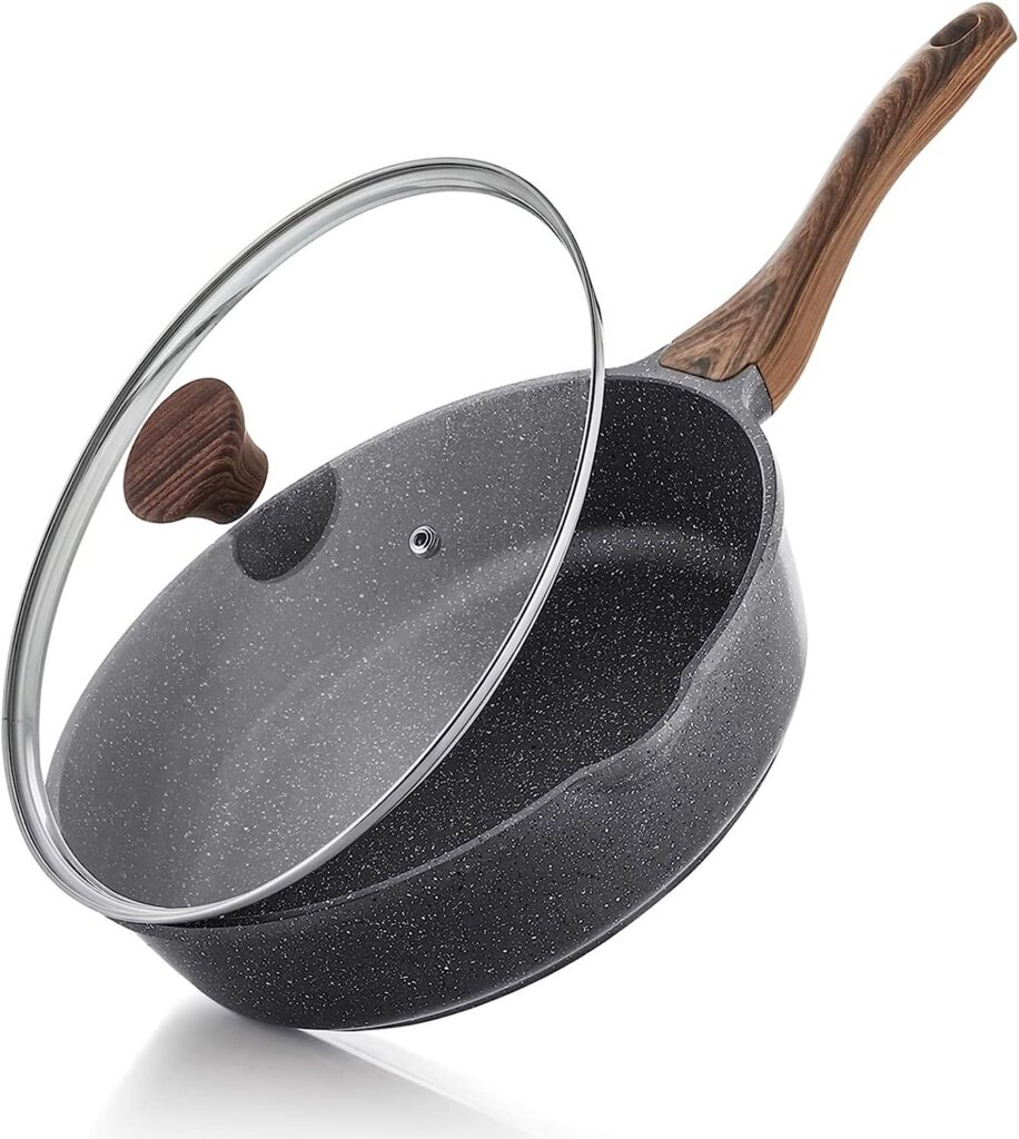 SENSARTE Nonstick Saute Pan With Lid