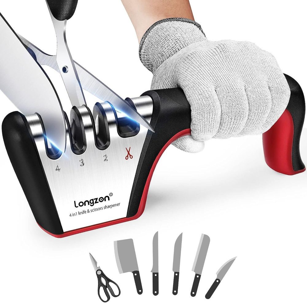 longzon 4-in-1 knife sharpener - best budget option