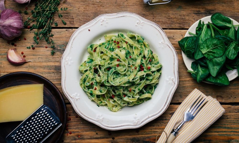 Basil And Spinach Fettuccine