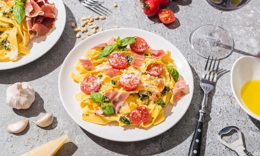 Tomato And Garlic Pappardelle