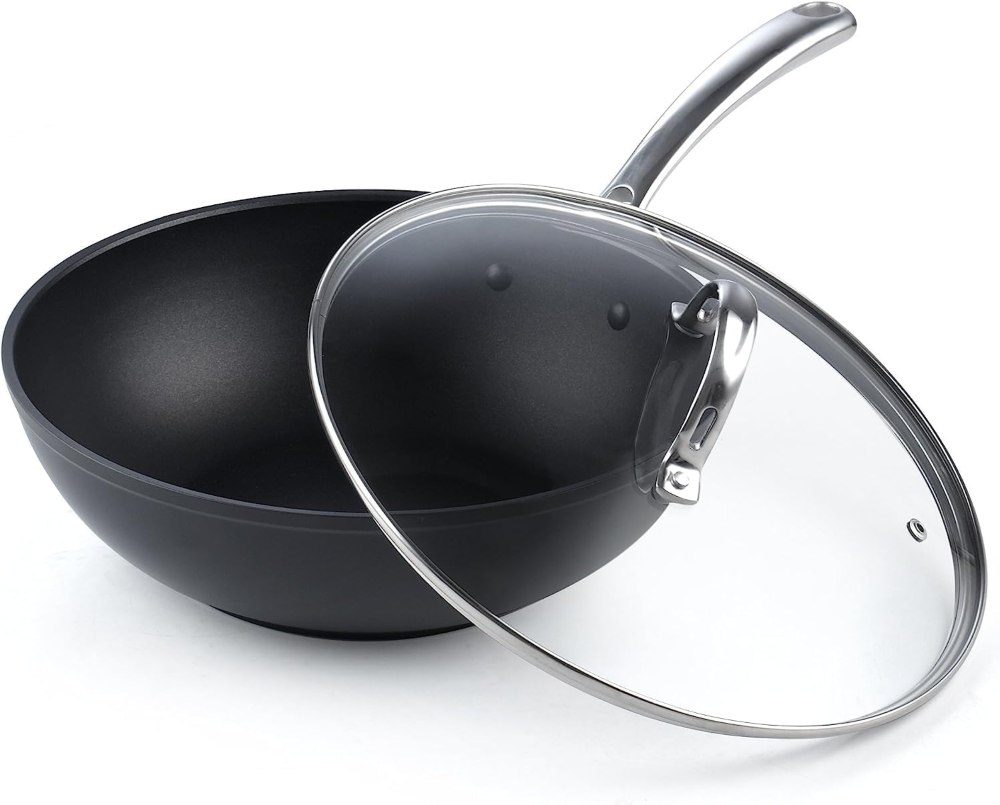cooks nonstick stir-fry wok pan - hard anodized