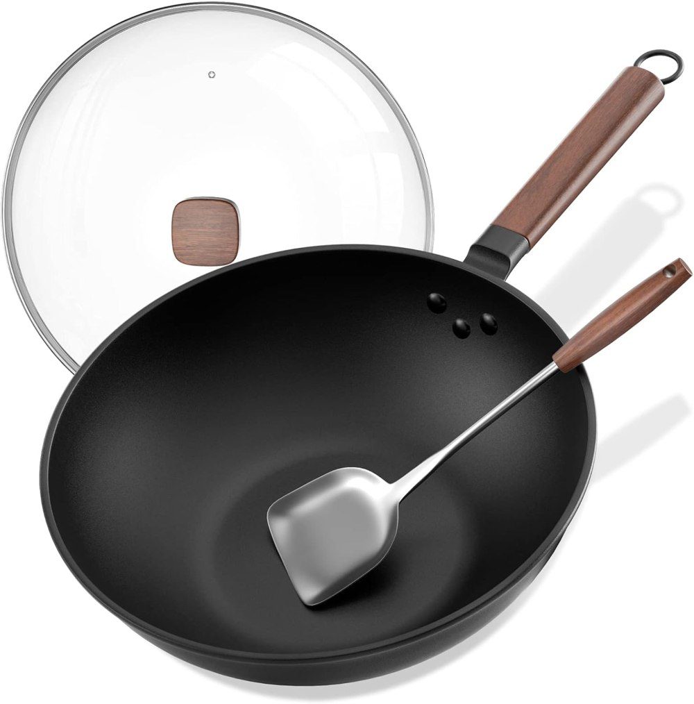 eleulife carbon steel wok - not chemical coated