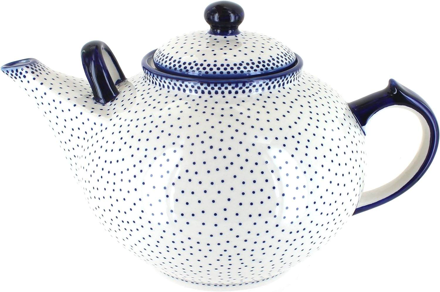 Blue Rose Polish Pottery Small Dots Large Teapot