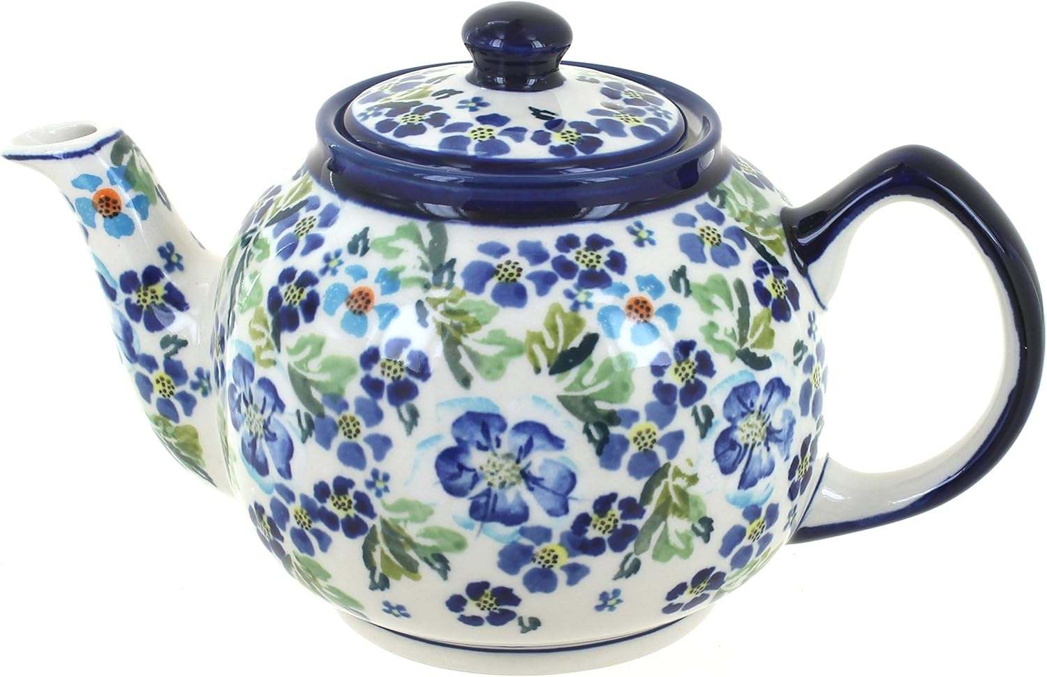 Blue Rose Polish Pottery Vintage Violet Medium Teapot