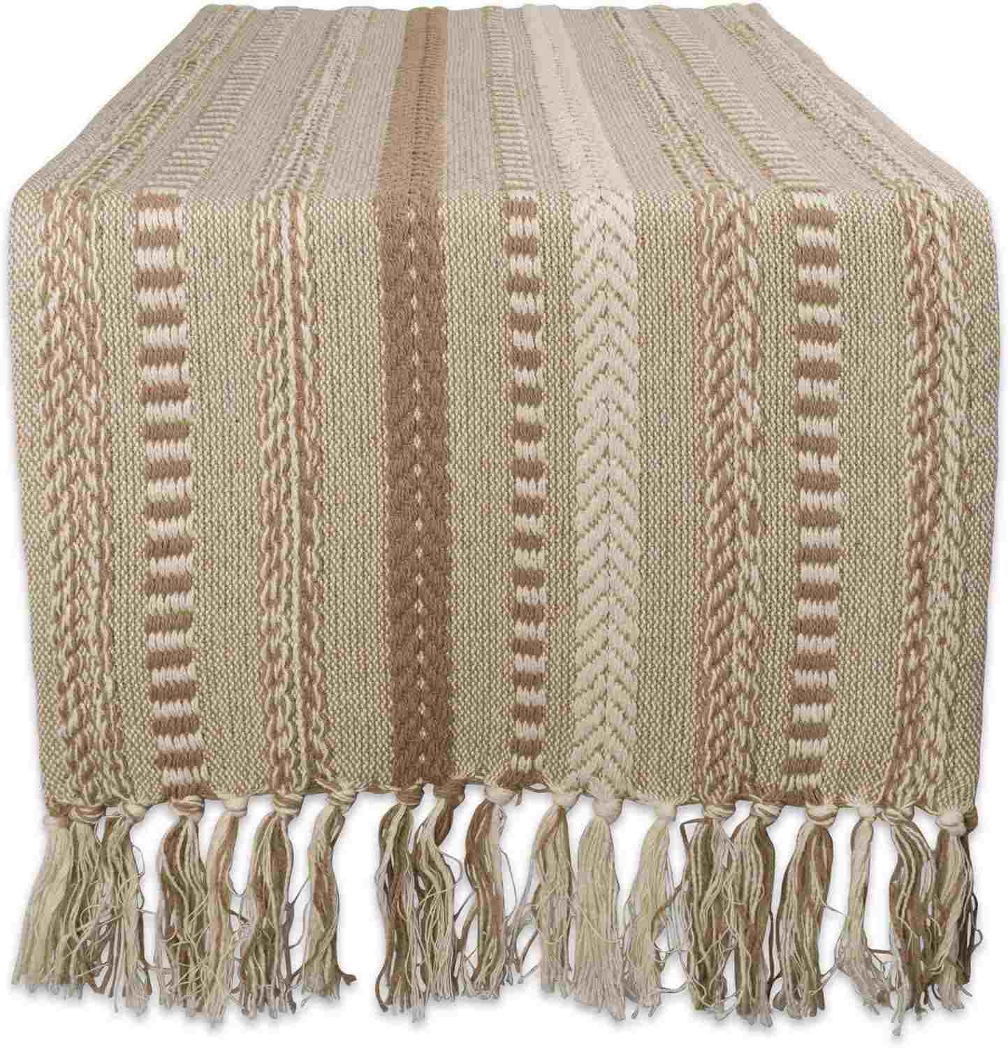 DII Farmhouse Braided Stripe Table Runner