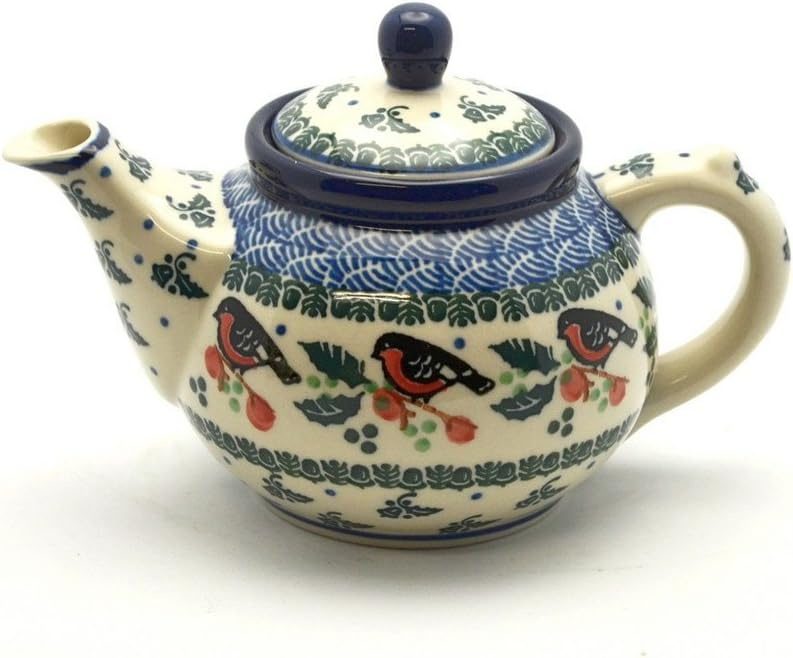 Polish Pottery Teapot Red Robin