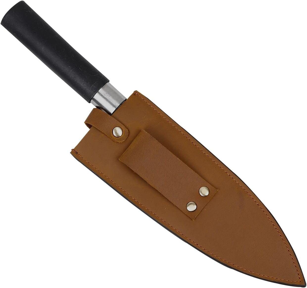 Qchengsan Cowhide Leather Knife Sheath Set