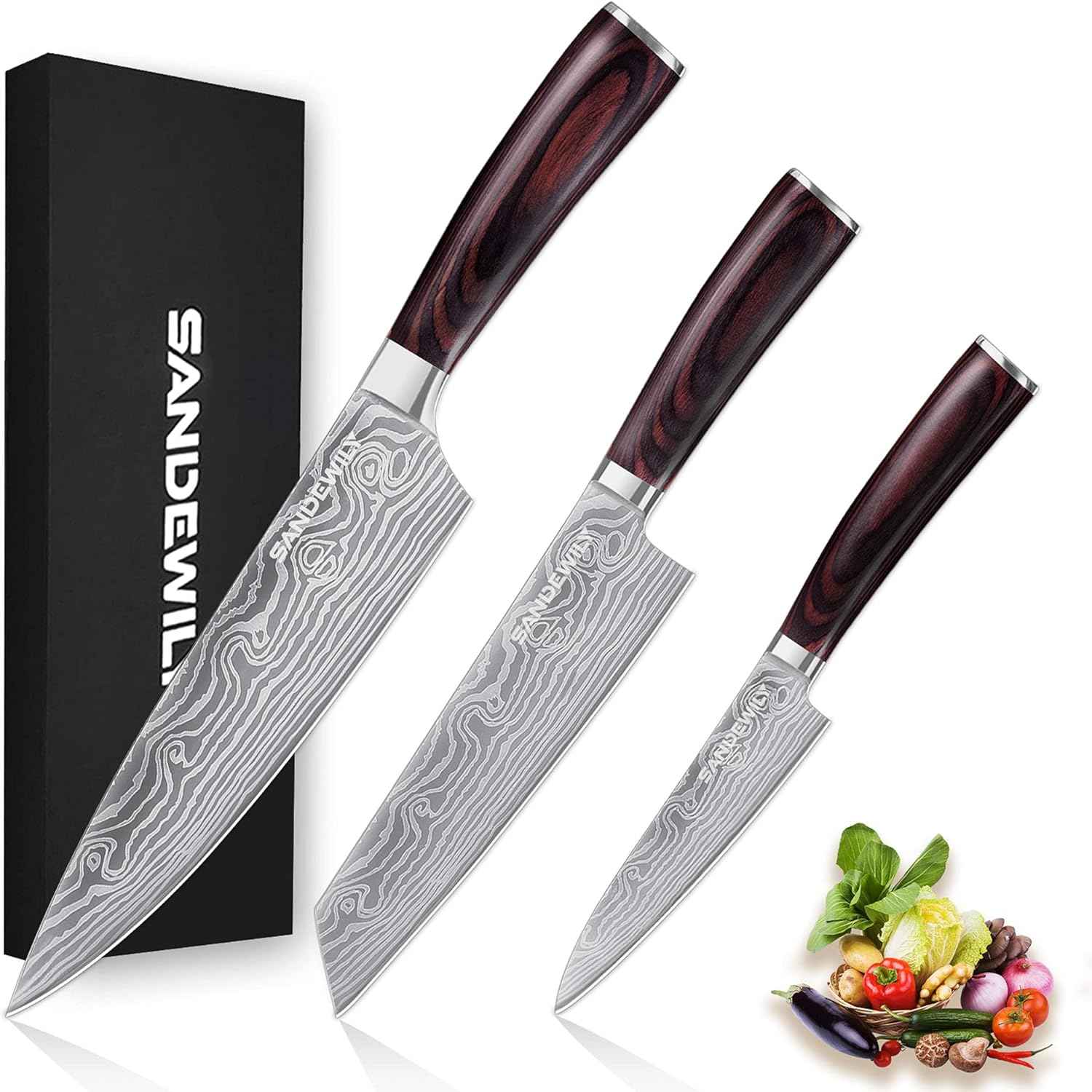 SANDEWILY Japanese Knife Set