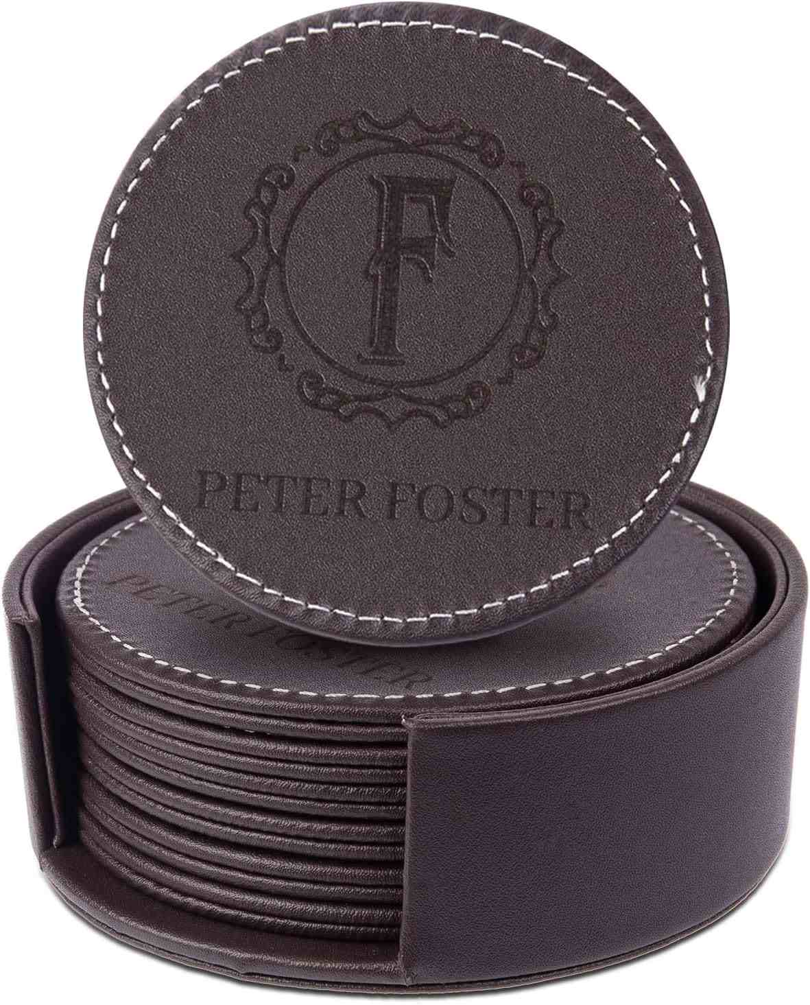 Bycuss Personalized Leather Coasters
