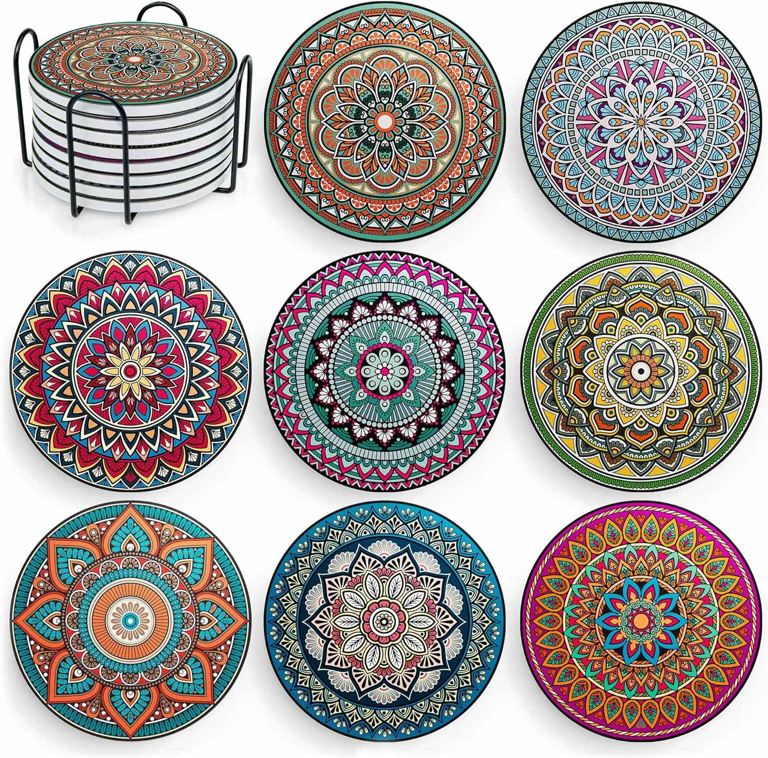 Decopom Ceramic Drink Coasters