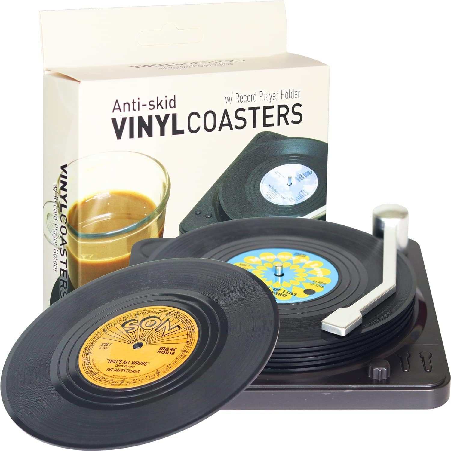 DuoMuo Retro Record Vinyl Coasters
