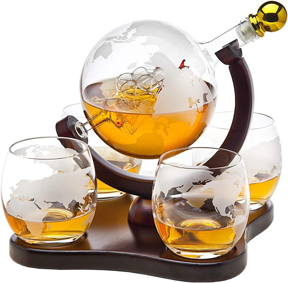 Godinger Whiskey Decanter Globe Set