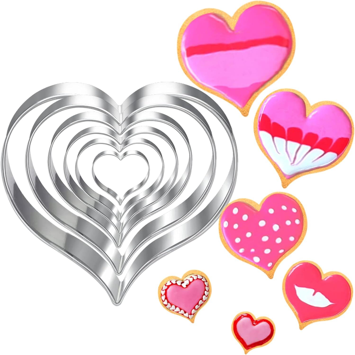 LUBTOSMN Heart Cookie Cutter Set