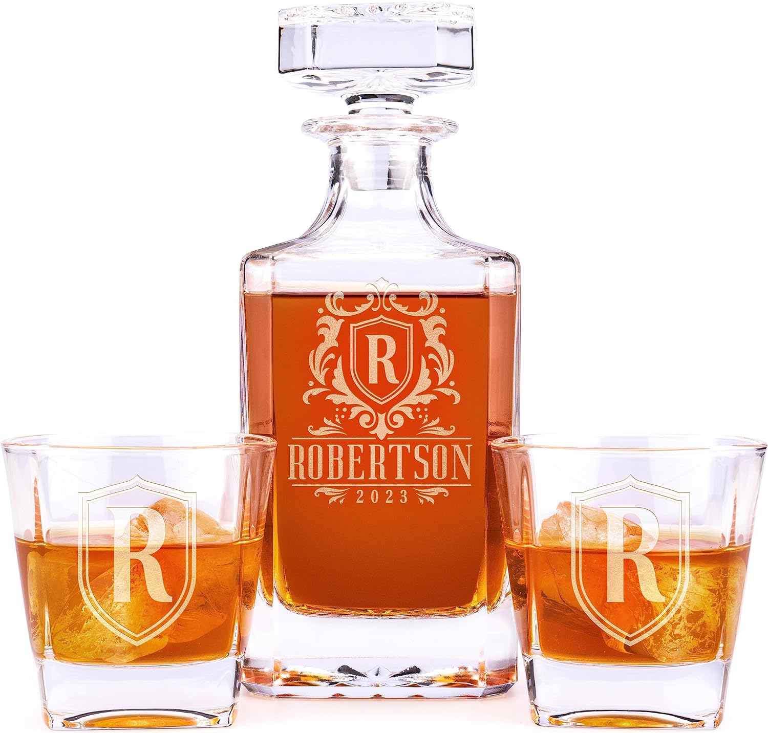 Lara Laser Whiskey Decanter Set