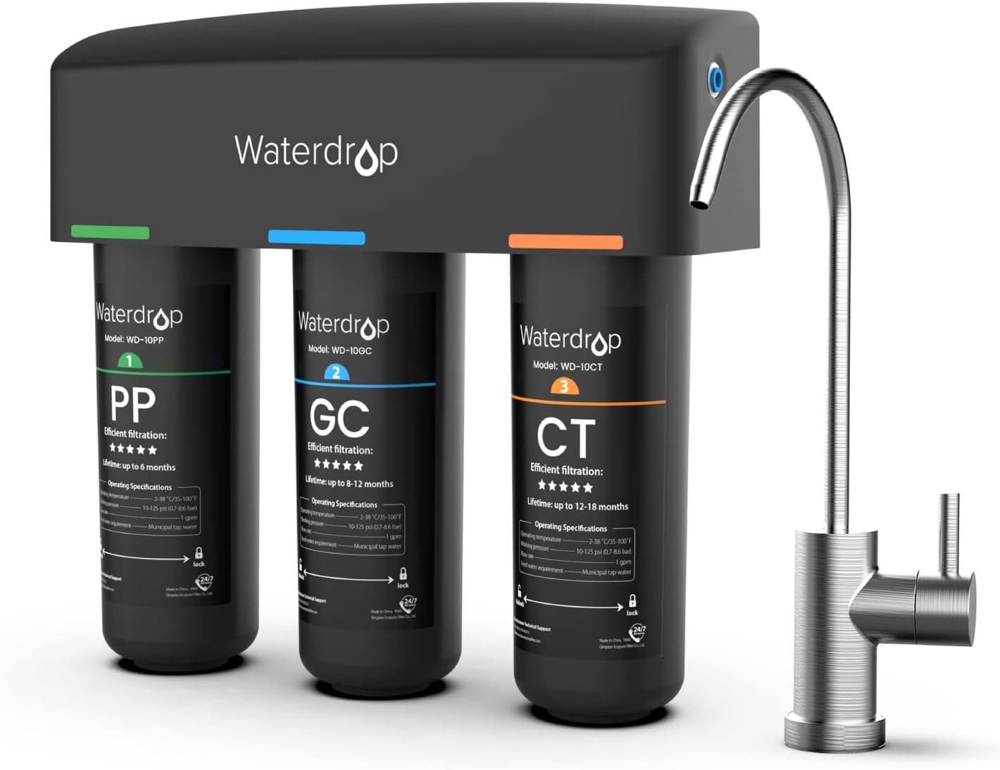 Waterdrop TSB 8 Layer High Capacity Under Sink Water Filter