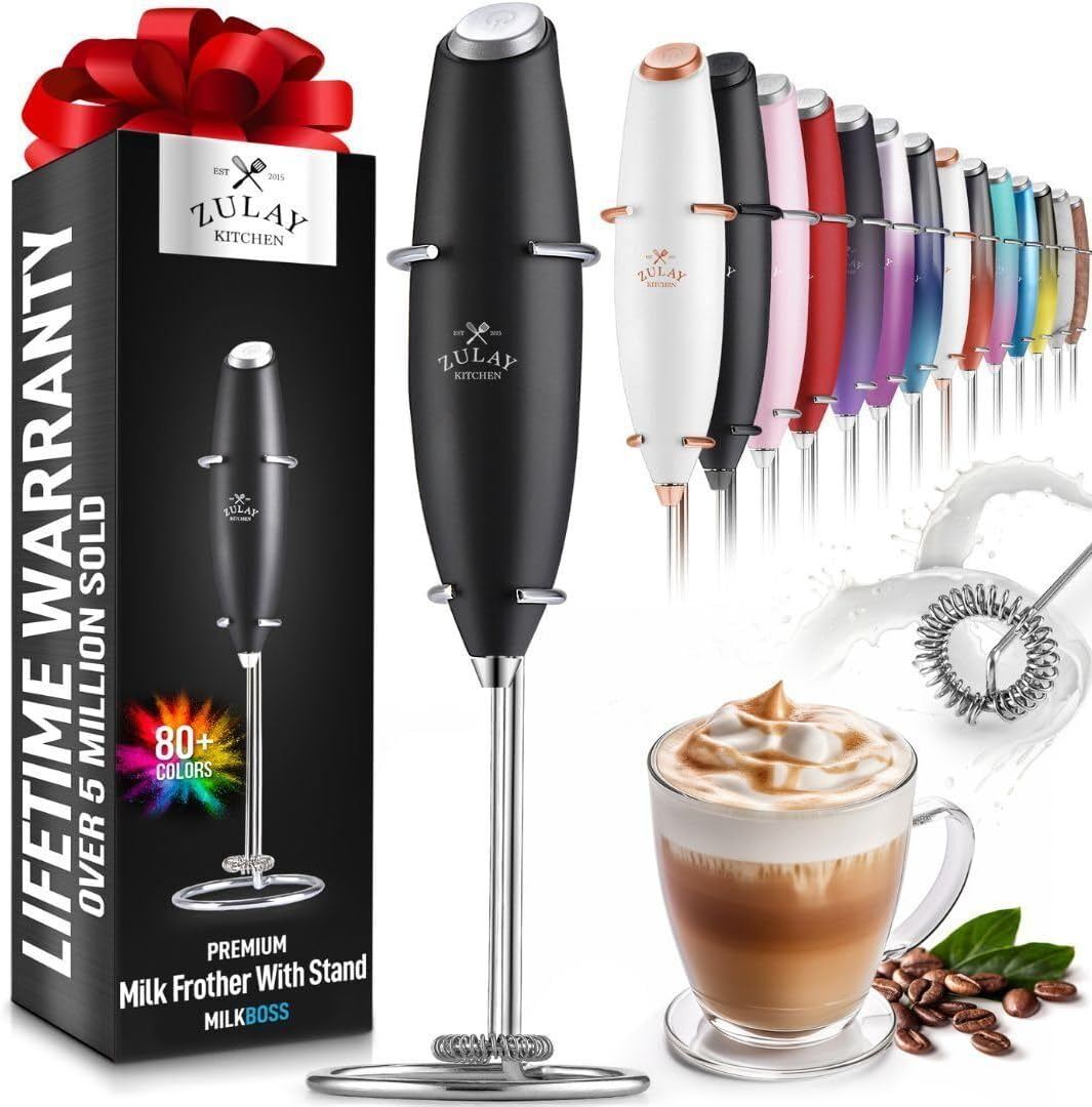 Zulay Kitchen Powerful Milk Frother Electric Whisk