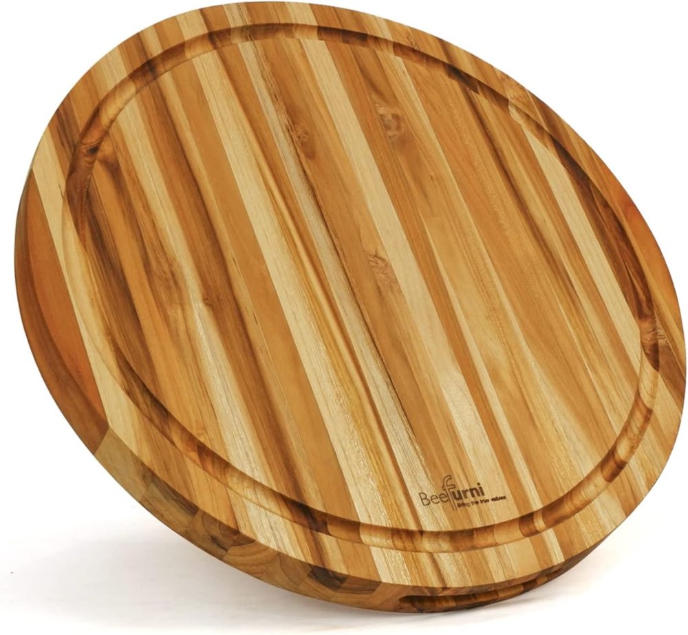 beefurni round wood cutting board easy to maintain