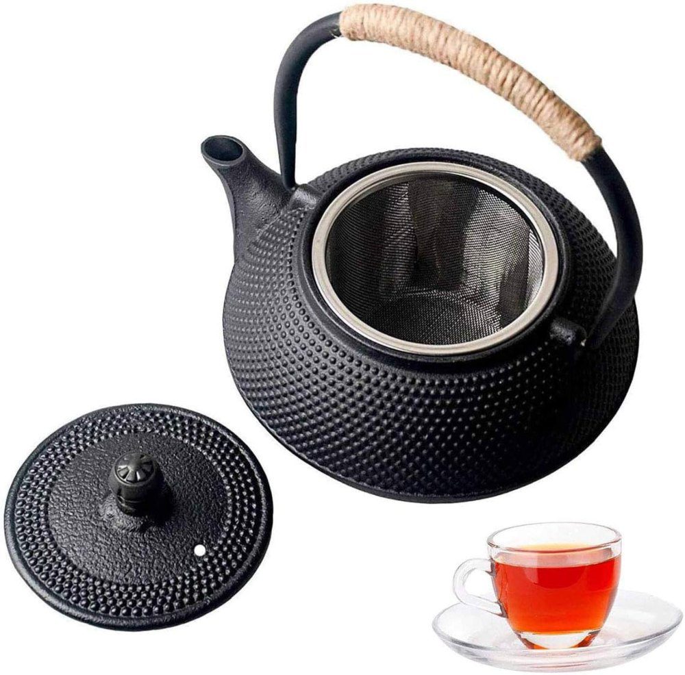 hwagui japanese cast iron teapot - stainless steel infuser