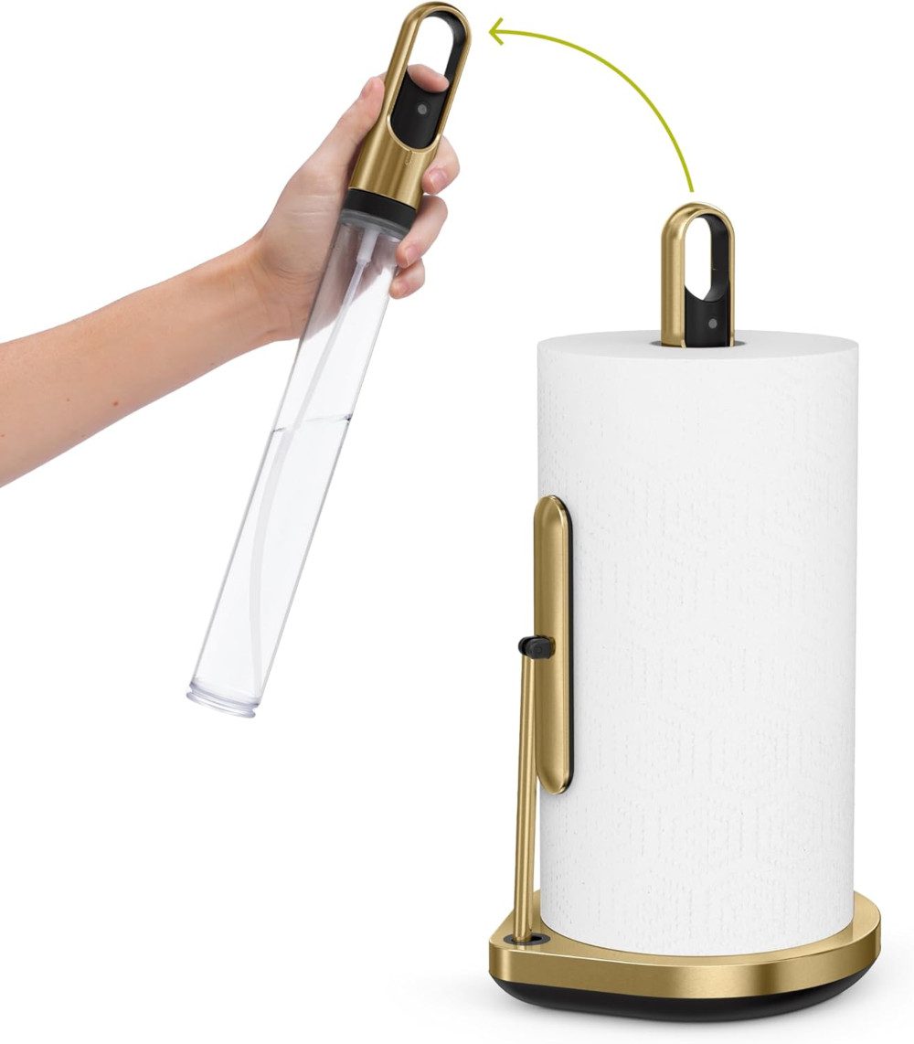 simplehuman solid brass paper towel holder - great design