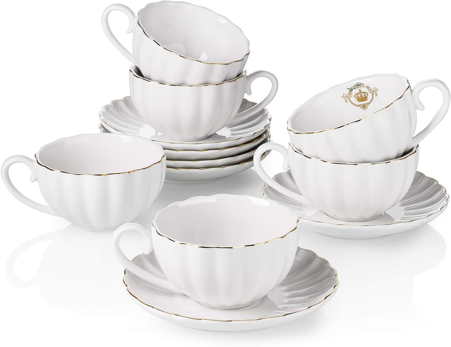 Amazingware Royal Tea Cups and Saucers
