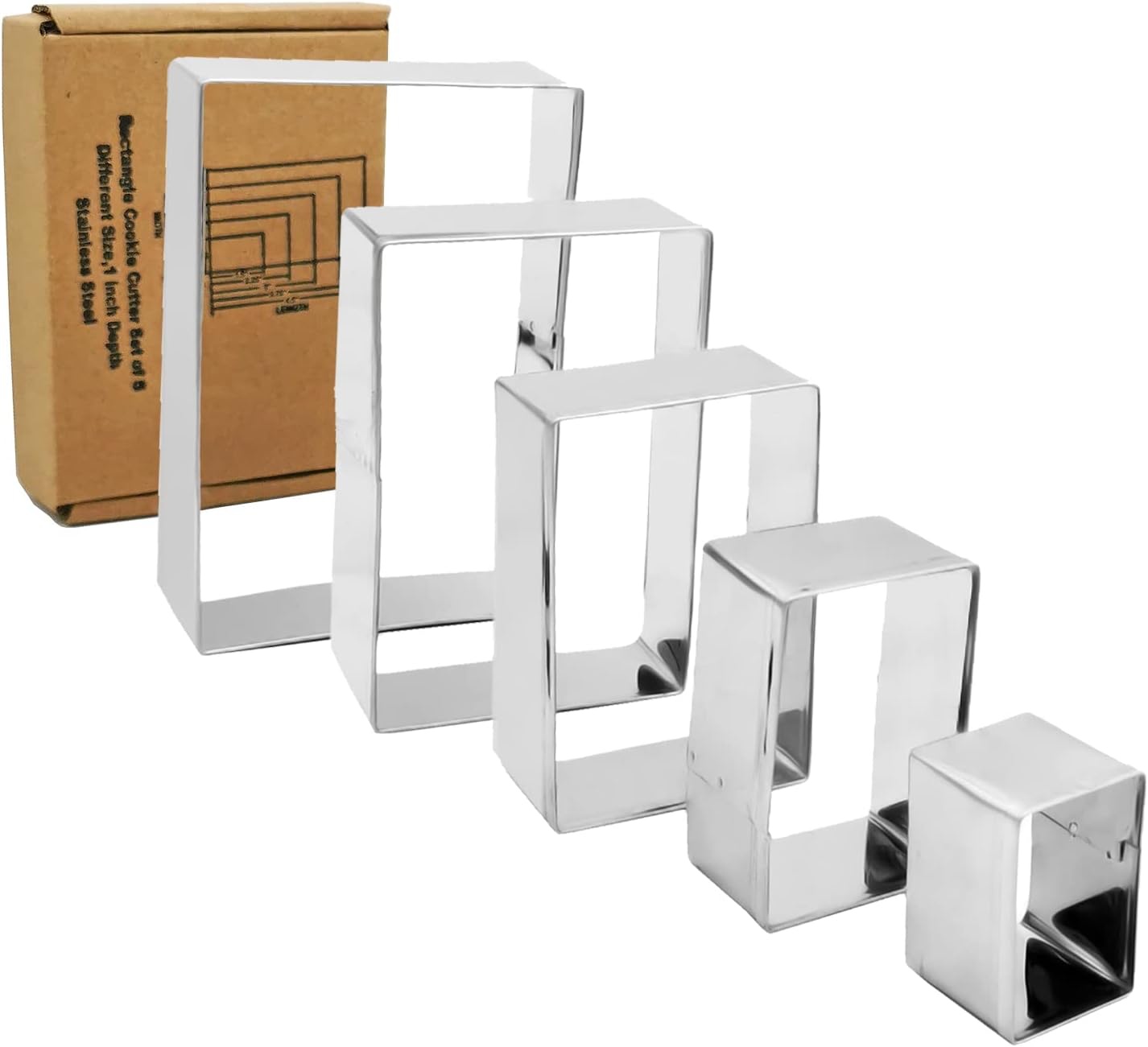 Antallcky Rectangle Cookie Cutter Set