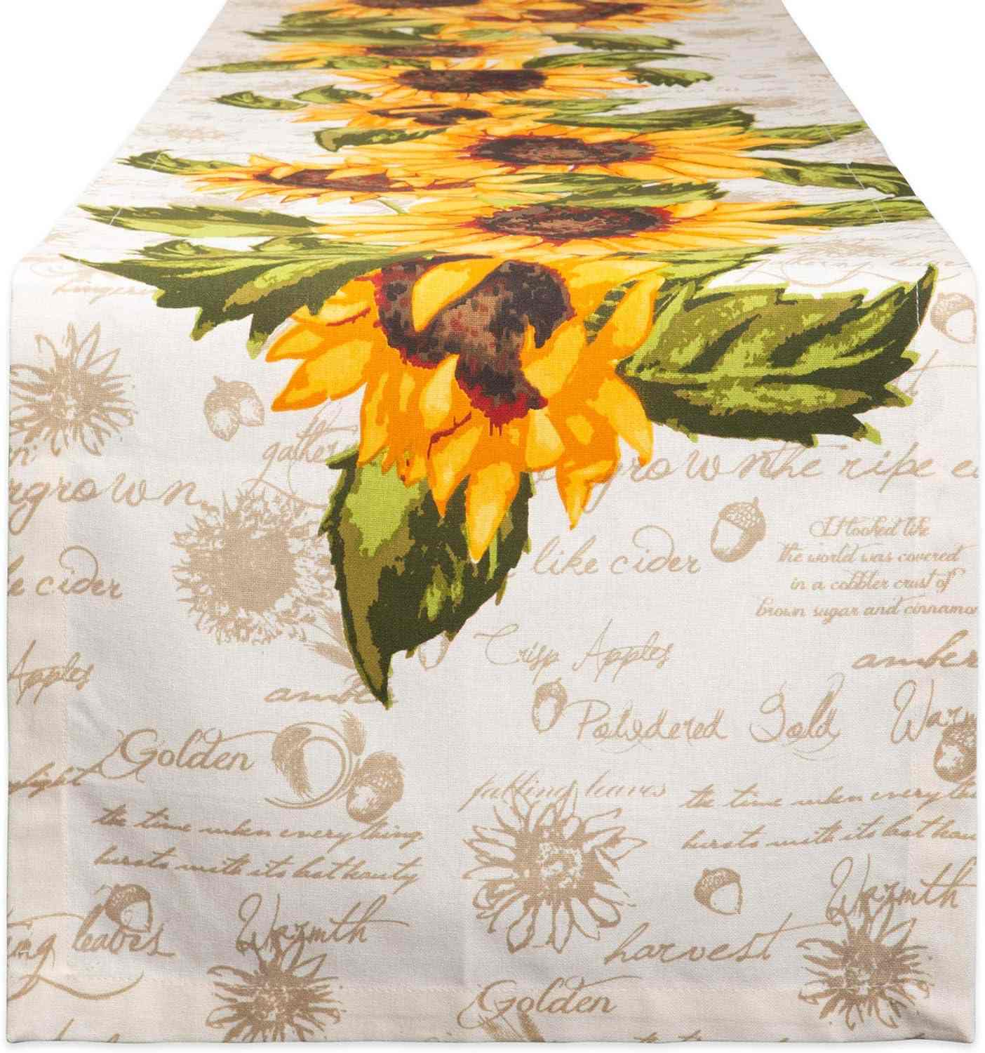 DII Table Top Décor Sunflower Table Runner