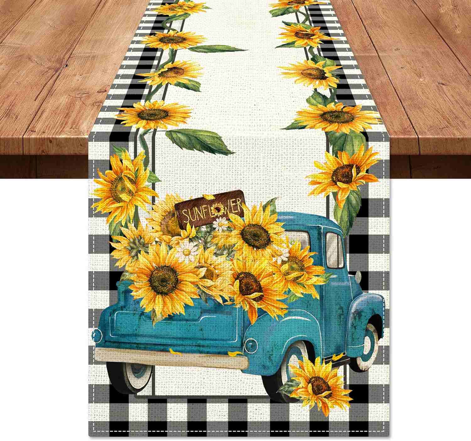 Hexagram Sunflower Table Runner