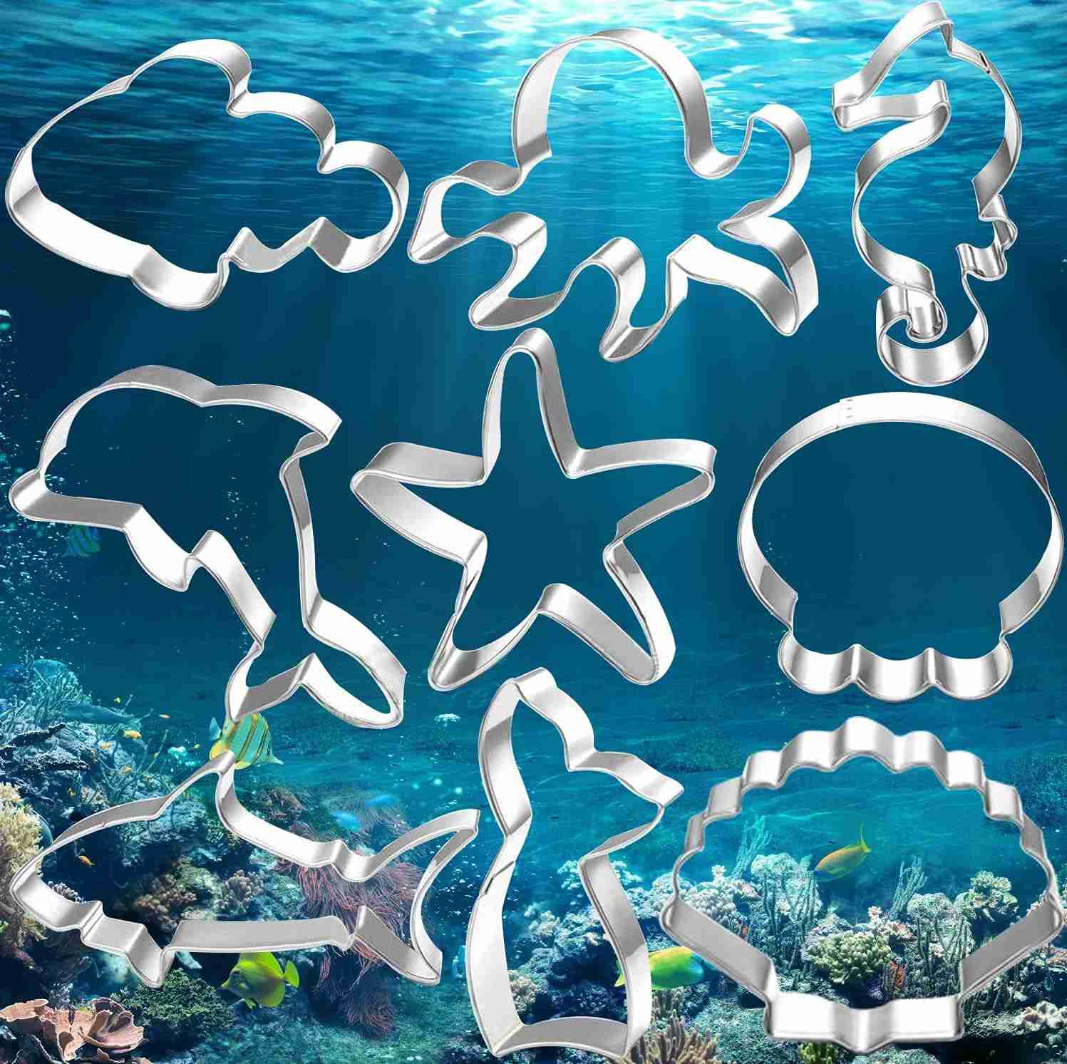 HiHITAOO Ocean Creature Mermaid Cookie Cutters Set