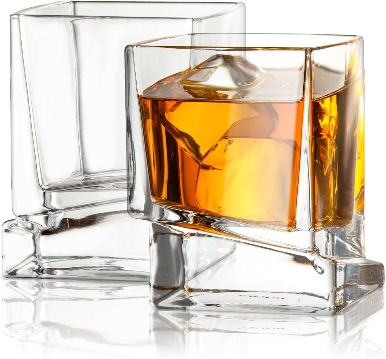 JoyJolt Carre Square Whisky Glasses