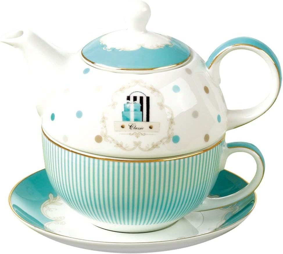 Jusalpha Bone China Blue Teapot