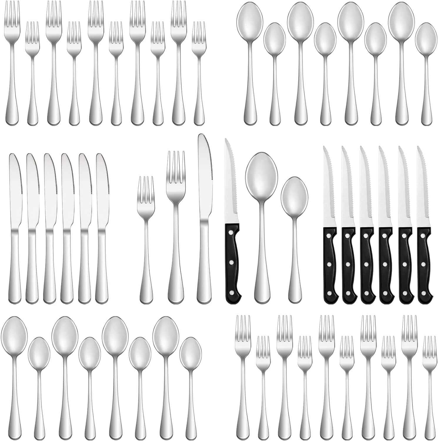 MUTNITT 24 Pcs Mirror Polished Cutlery Utensil Set