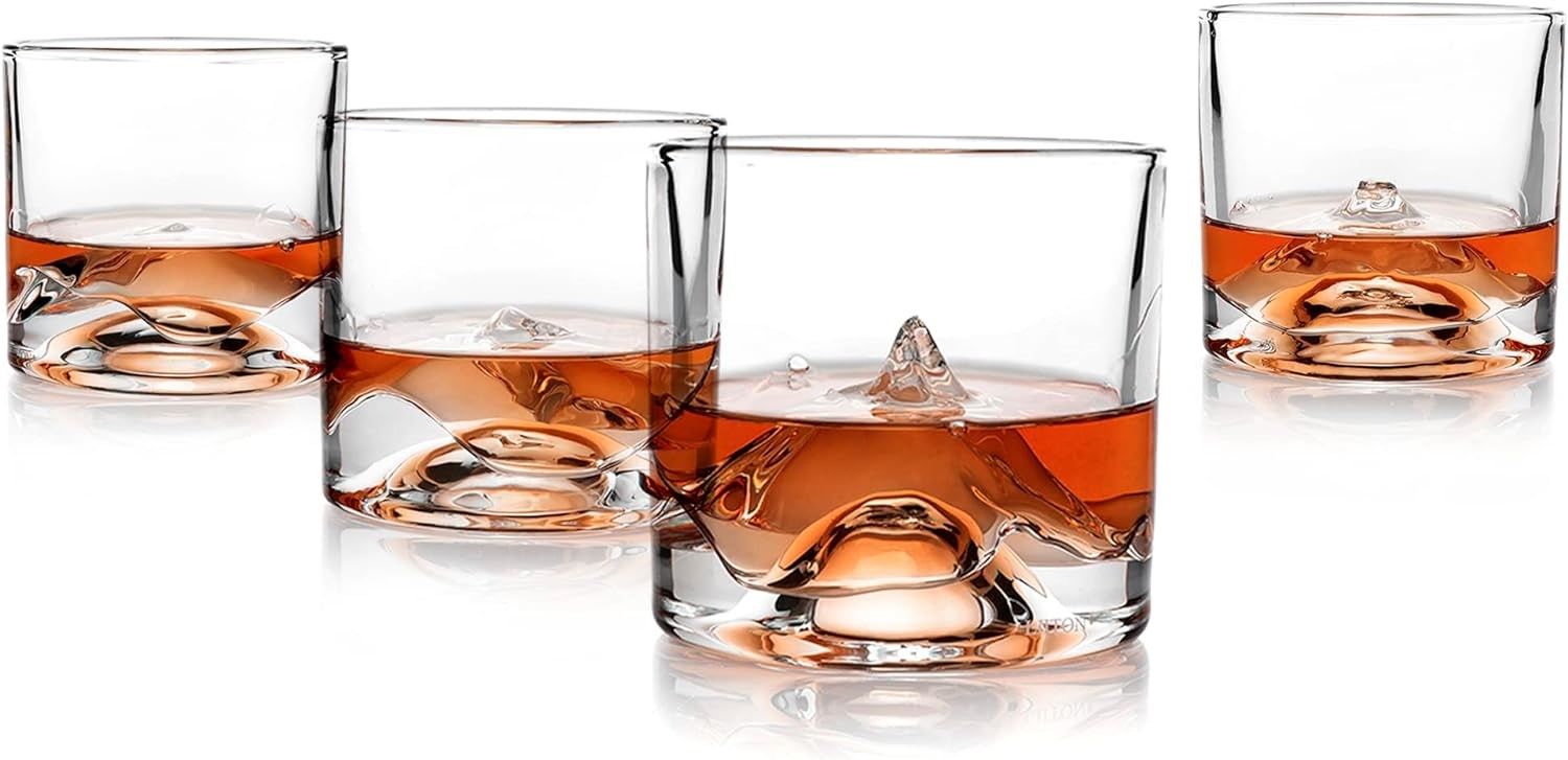 Peaks Mountains Crystal Whiskey Glasses