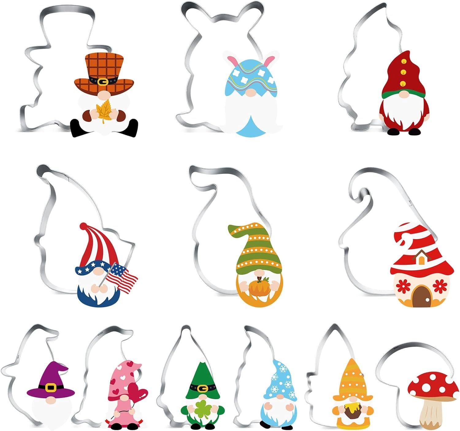 Tuitessine Gnome Cookie Cutters Set