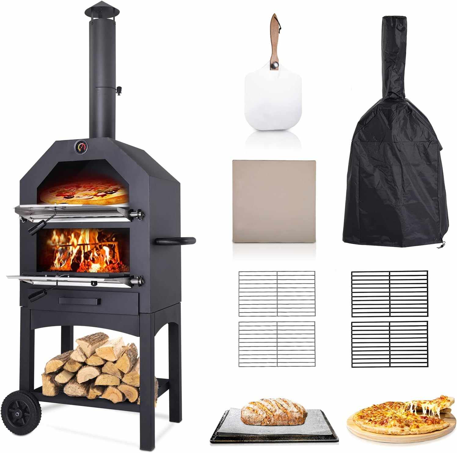 Vonzoy Wood Fired Outdoor Pizza Oven
