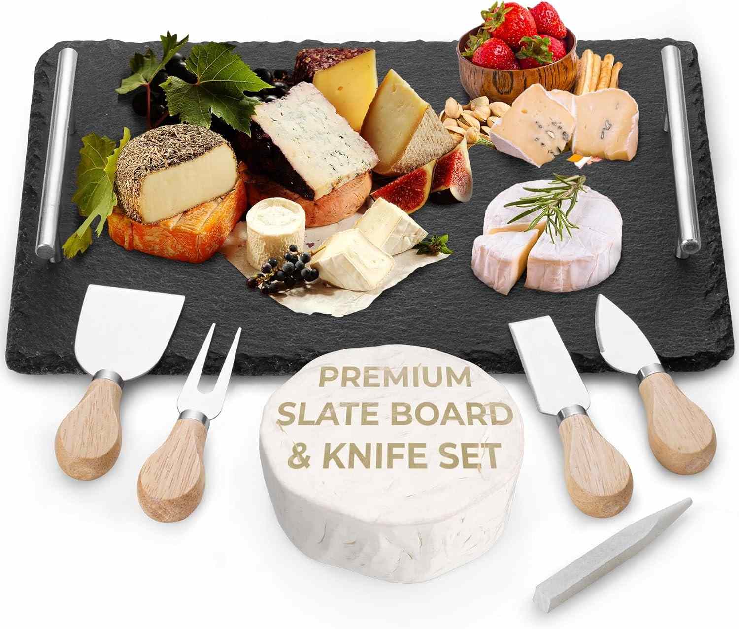 Yes4Quality Slate Cheese Board Set