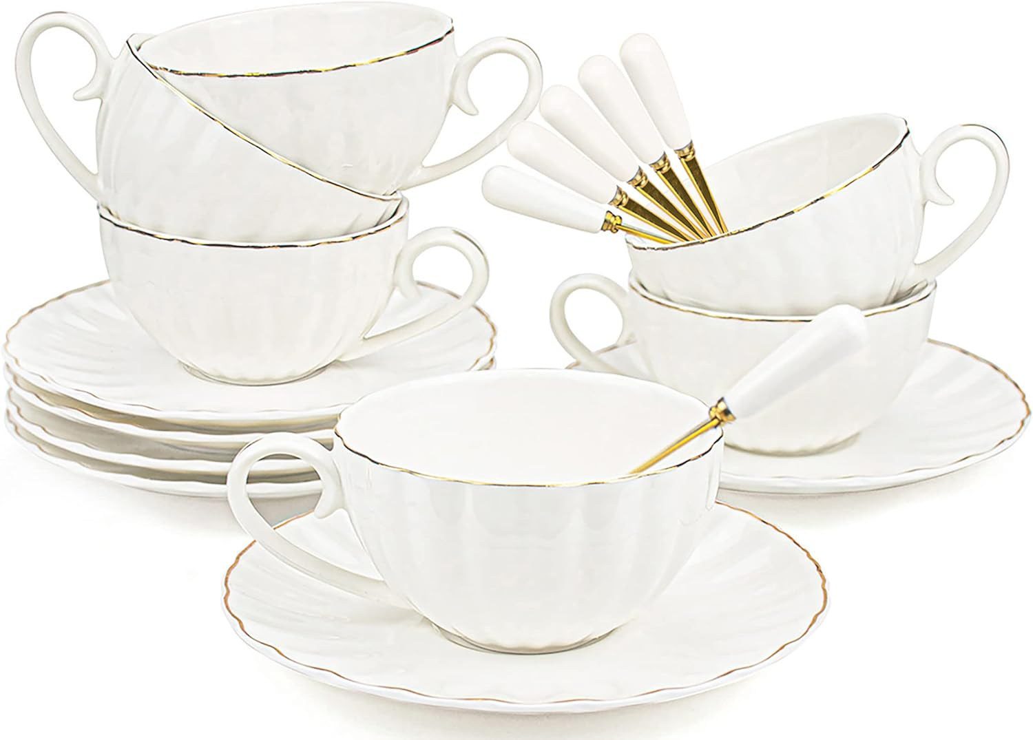 Yesland White Tea Cups Set