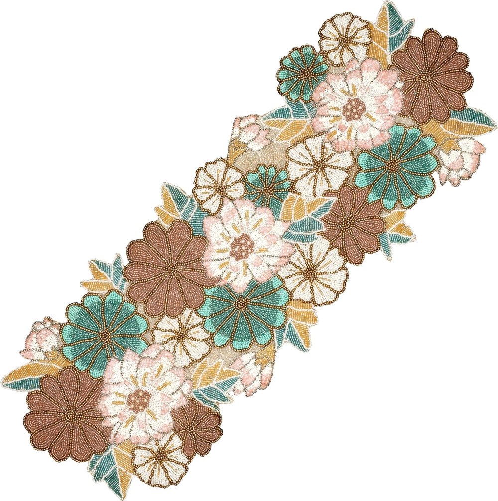 alpha living home handmade embroidery table runner - our top pick