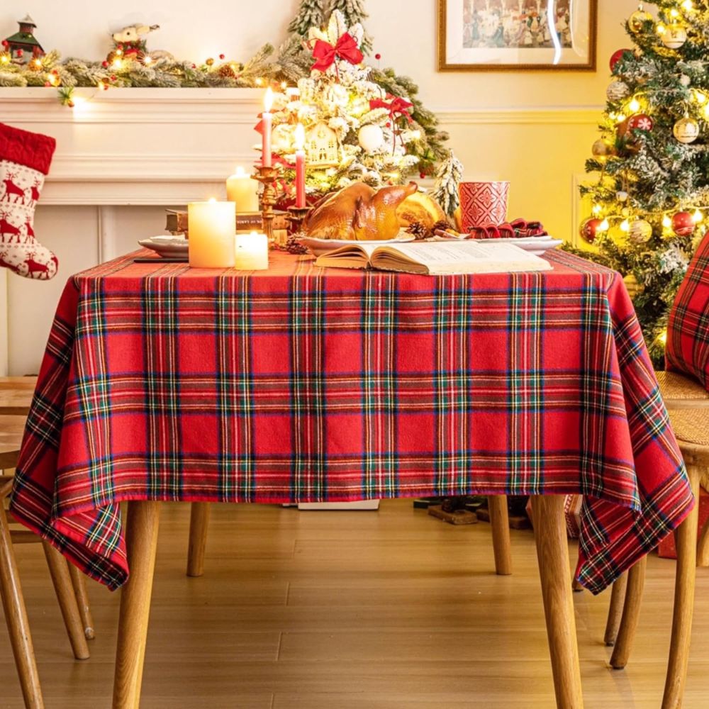 aqothes tartan tablecloth easy maintenance 1