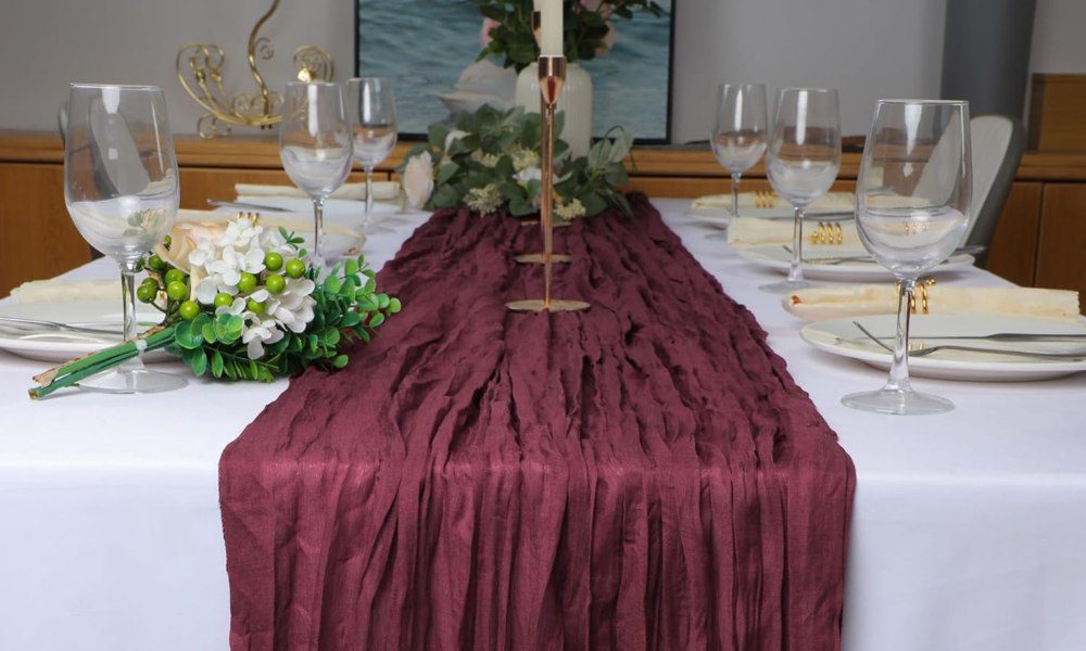 burgundy table runner | 5 best options of 2024